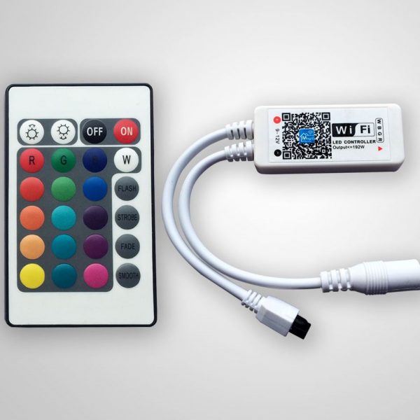 LED WIFI RGB / RGBW Controller with 24key remote IOS/Android Mobile Phone wireless for RGB / RGBW LED Strip